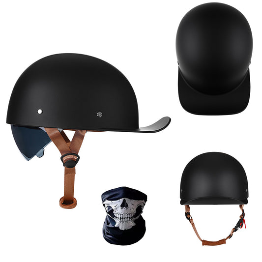 Retro Motorcycle Half Helmet Baseball Cap Scooter Bike Helmet with Sun Visor