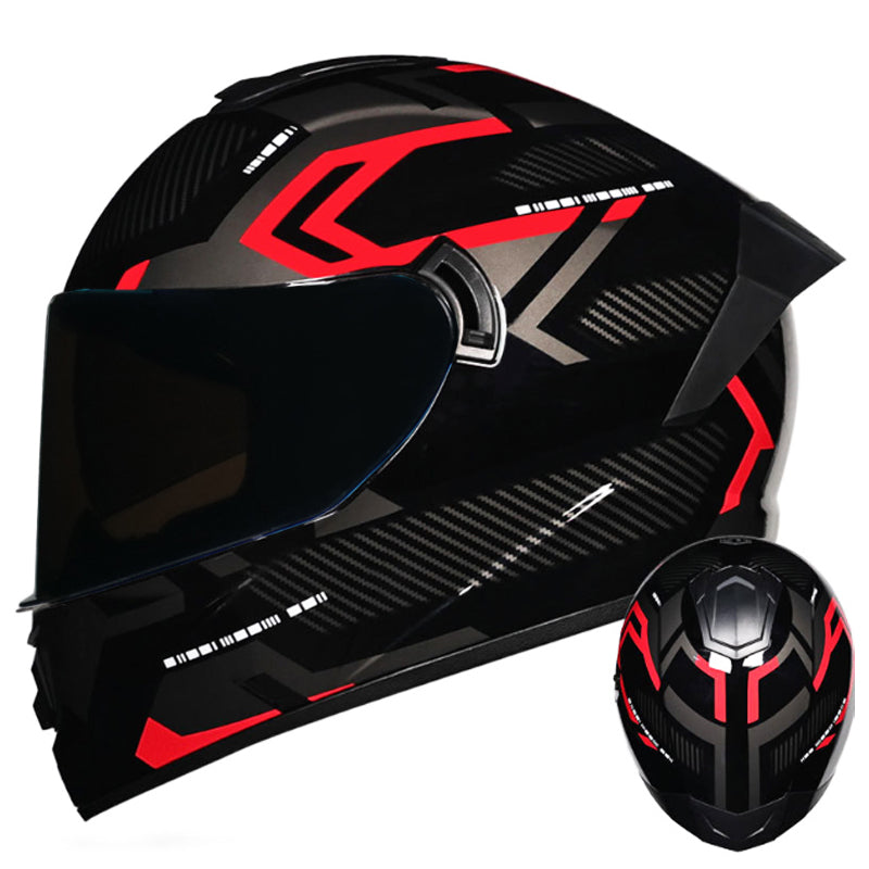 DOT LVS Bluetooth Motorcycle Helmet Dual Len Full Face Off Road Motocross Helmet