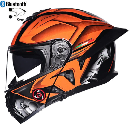 Bluetooth Flip Up Modular Motorcycle helmet Full Face Motorbike Helmet DOT
