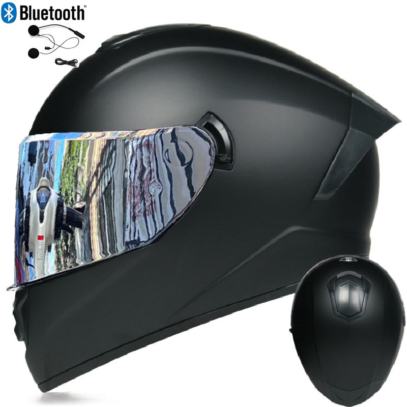 DOT LVS Bluetooth Motorcycle Helmet Dual Len Full Face Off Road Motocross Helmet