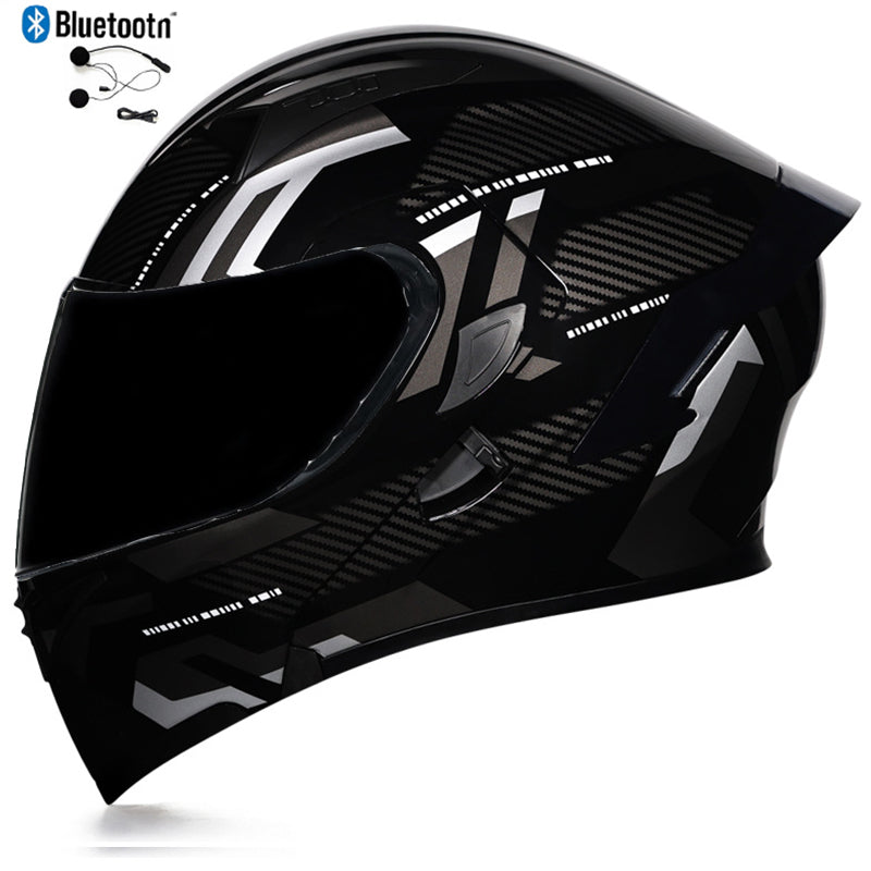 Bluetooth Motorcycle Helmet Full Face Dual Visor Flip Up Modular Helmet DOT
