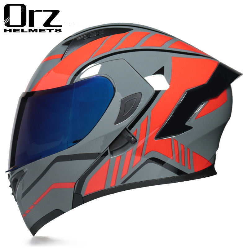 Bluetooth Headset Motorcycle Helmet Full Face Dual Visor Flip Up Helmet Dot