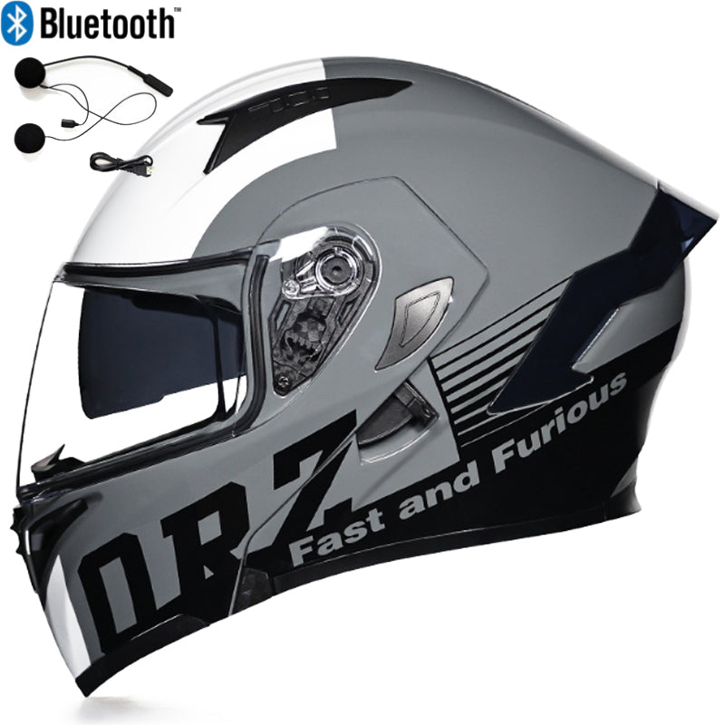 DOC Bluetooth Modular Flip Up Motorcycle Helmet Dual Lens Motorbike Helmet