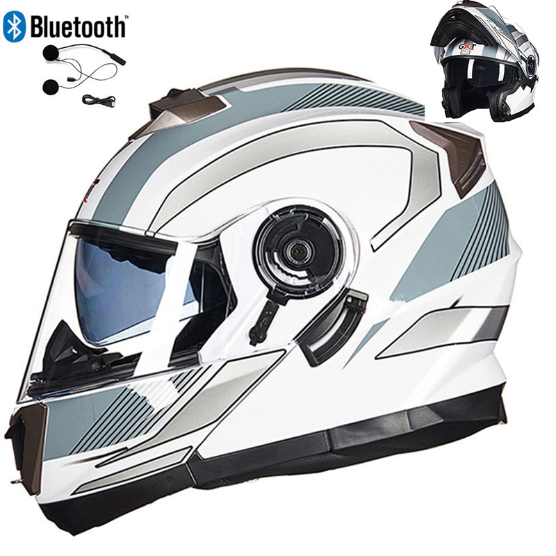 GXT DOT Bluetooth Flip Up Motorcycle Helmets 2 Lens Full Face Motorbike Helmets