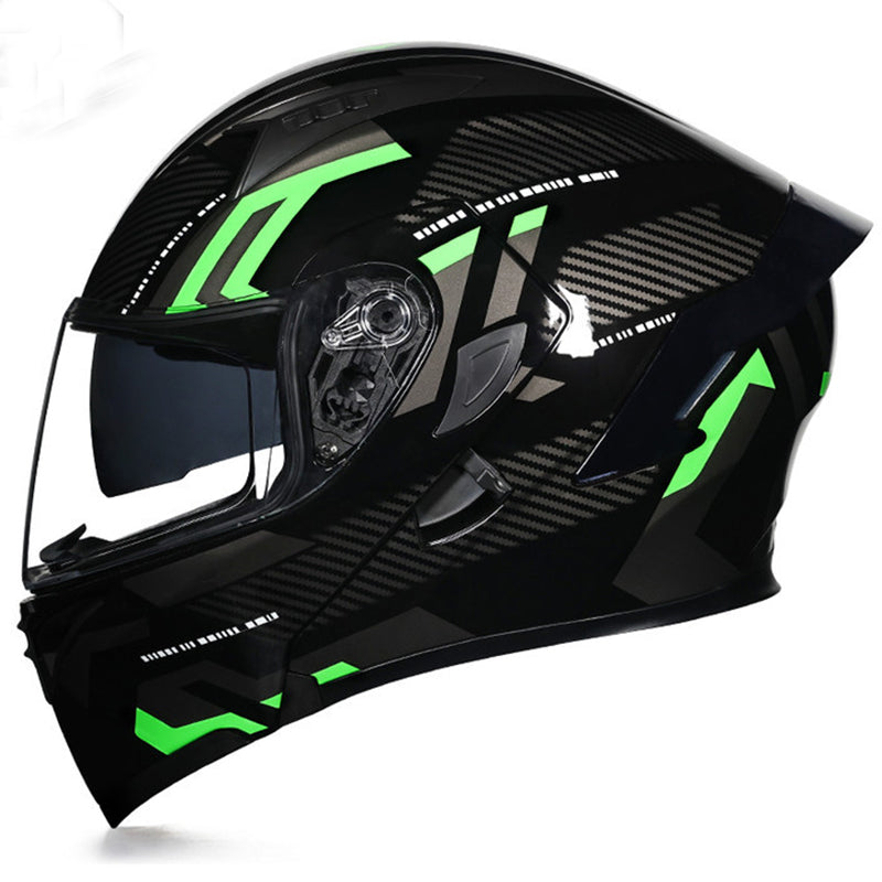 ORZ991 Bluetooth Motorcycle Helmet Full Face Dual Visor Flip Up Modular Helmet DOT
