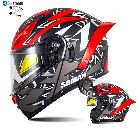 Bluetooth Flip Up Modular Motorcycle Helmet Lens Motorbike Scooter Helmet DOT