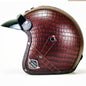 DOT PU leather Motorcycle Helmet Half Face Scooter Motorbike Helmets+Free Gloves