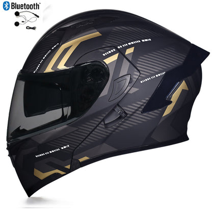 Bluetooth Motorcycle Helmet Full Face Dual Visor Flip Up Modular Helmet DOT