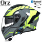 Bluetooth Headset Motorcycle Helmet Full Face Dual Visor Flip Up Helmet Dot