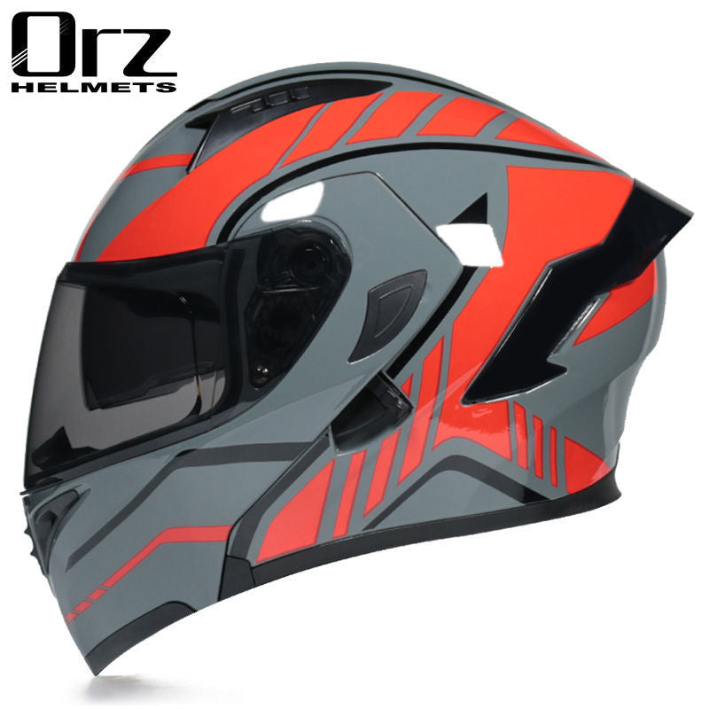 Bluetooth Headset Motorcycle Helmet Full Face Dual Visor Flip Up Helmet Dot
