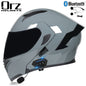 Bluetooth Motorcycle Helmet Full Face Dual Visor Flip Up Modular Helmet DOT
