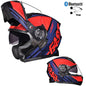 Bluetooth Motorcycle Helmet Modular Full Face Dual Visor Flip Up Helmet DOT