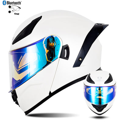 Bluetooth Flip Up Modular Motorcycle Helmet Lens Motorbike Scooter Helmet DOT