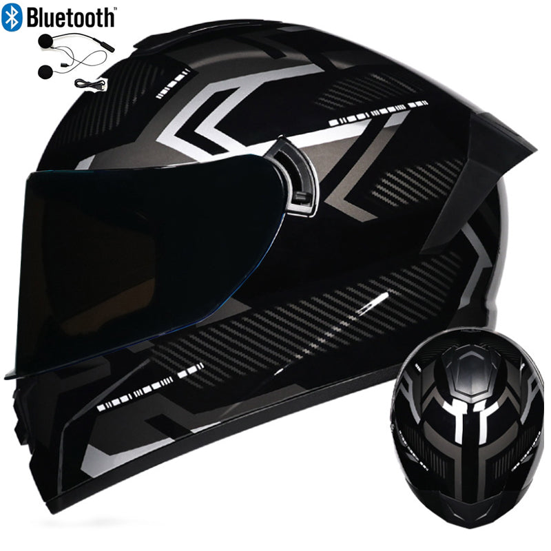 DOT LVS Bluetooth Motorcycle Helmet Dual Len Full Face Off Road Motocross Helmet
