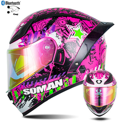 Bluetooth Flip Up Modular Motorcycle Helmet Lens Motorbike Scooter Helmet DOT