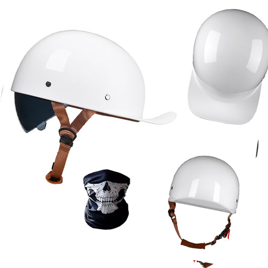 Retro Motorcycle Half Helmet Baseball Cap Scooter Bike Helmet with Sun Visor