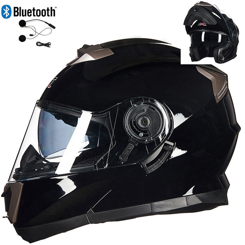 GXT DOT Bluetooth Flip Up Motorcycle Helmets 2 Lens Full Face Motorbike Helmets