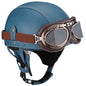 Vintage Leather Motorcycle Retro Half Helmet Scooter Cruiser+Free Goggles mask