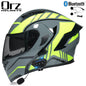 Bluetooth Headset Motorcycle Helmet Full Face Dual Visor Flip Up Helmet Dot