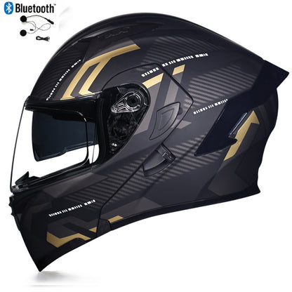 Bluetooth Motorcycle Helmet Full Face Dual Visor Flip Up Modular Helmet DOT