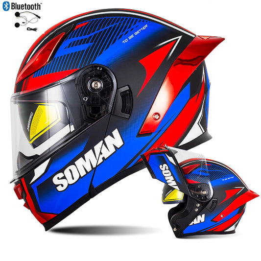 Bluetooth Flip Up Modular Motorcycle Helmet Lens Motorbike Scooter Helmet DOT