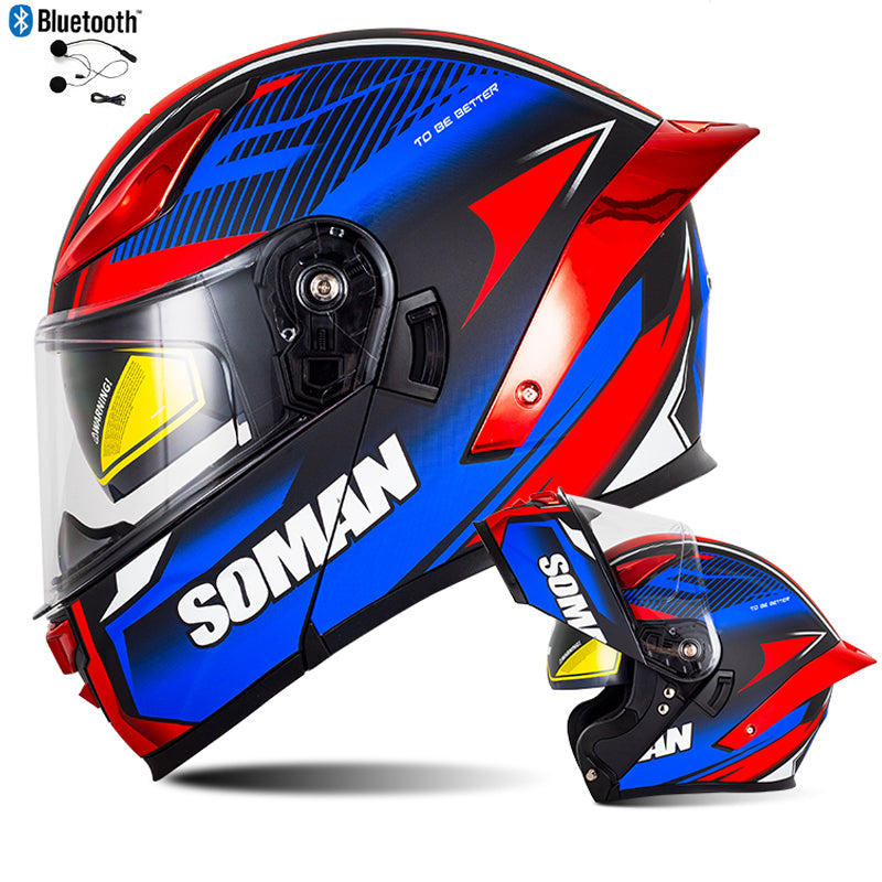 Bluetooth Flip Up Modular Motorcycle Helmet Lens Motorbike Scooter Helmet DOT