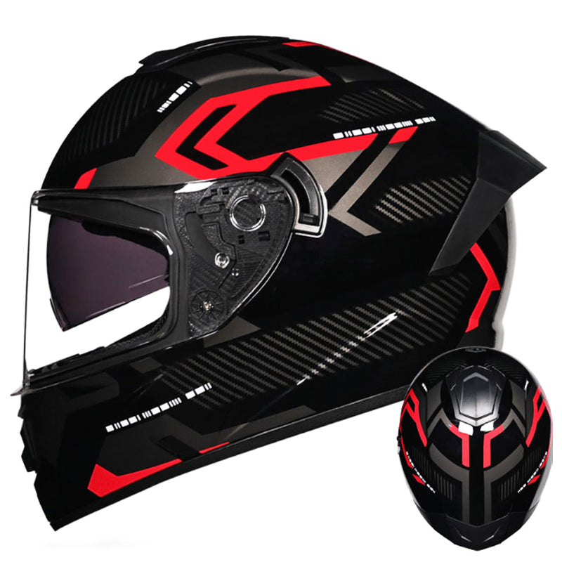 DOT LVS Bluetooth Motorcycle Helmet Dual Len Full Face Off Road Motocross Helmet