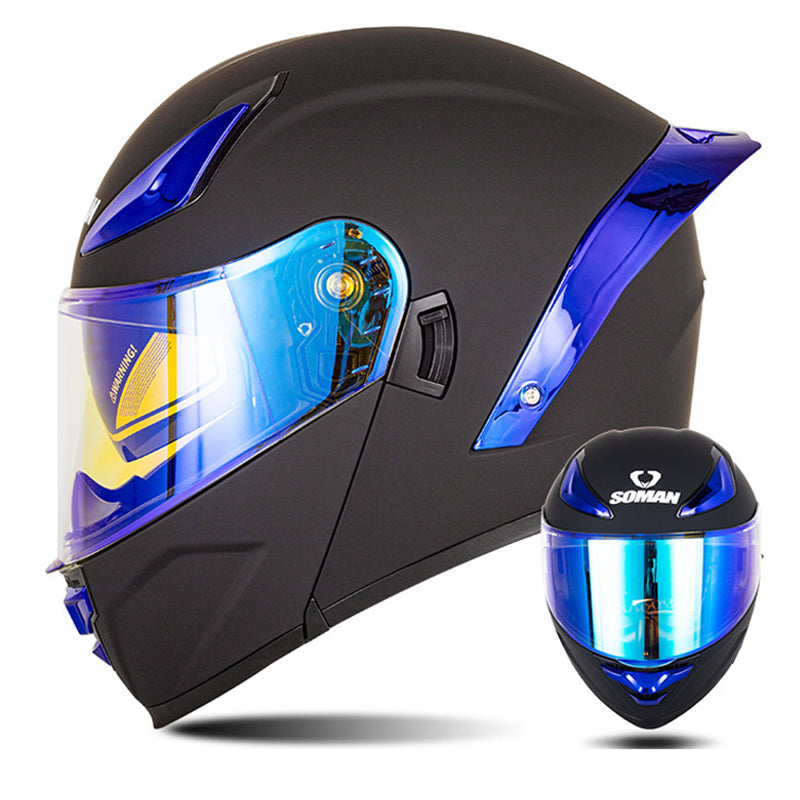 Bluetooth Flip Up Modular Motorcycle Helmet Lens Motorbike Scooter Helmet DOT