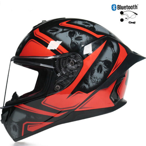 DOT Bluetooth Full Face Dual Lens Motorcycle Helmet ATV off Road Sport Helmet