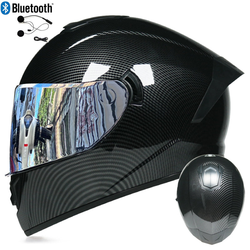 DOT LVS Bluetooth Motorcycle Helmet Dual Len Full Face Off Road Motocross Helmet