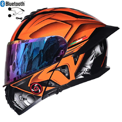 Bluetooth Flip Up Modular Motorcycle helmet Full Face Motorbike Helmet ECE DOT