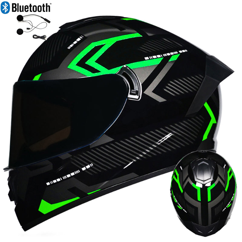 DOT LVS Bluetooth Motorcycle Helmet Dual Len Full Face Off Road Motocross Helmet