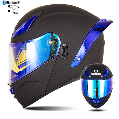 Bluetooth Flip Up Modular Motorcycle Helmet Lens Motorbike Scooter Helmet DOT