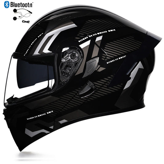 Bluetooth Motorcycle Helmet Full Face Dual Visor Flip Up Modular Helmet DOT