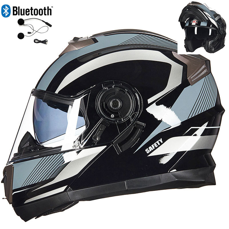GXT DOT Bluetooth Flip Up Motorcycle Helmets 2 Lens Full Face Motorbike Helmets