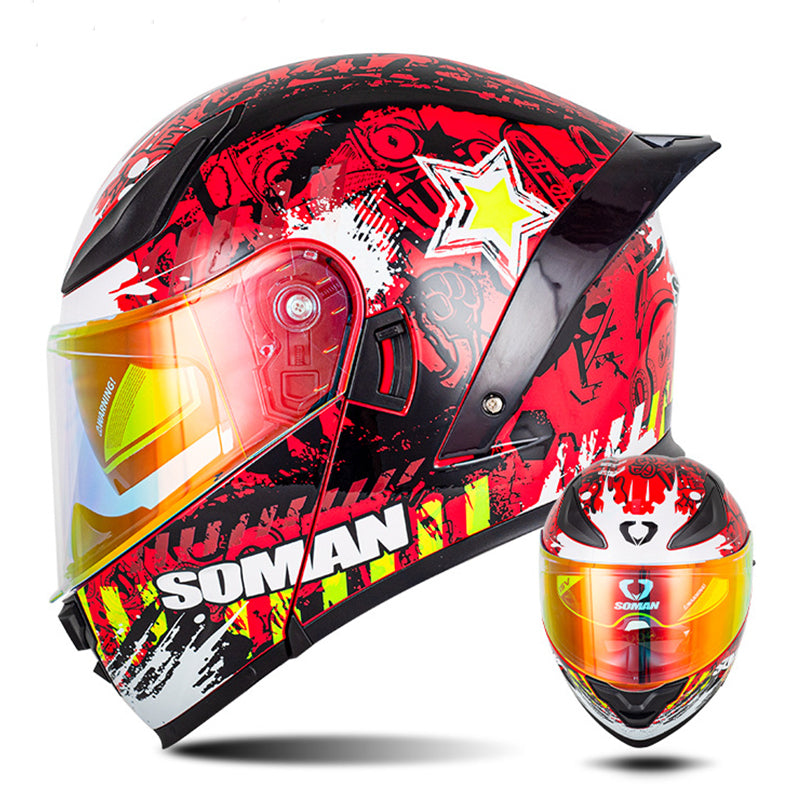 Bluetooth Flip Up Modular Motorcycle Helmet Lens Motorbike Scooter Helmet DOT