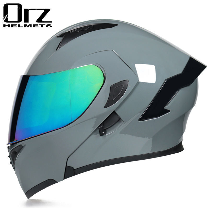 Bluetooth Motorcycle Helmet Full Face Dual Visor Flip Up Modular Helmet DOT