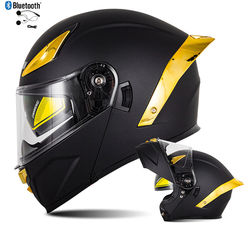Bluetooth Flip Up Modular Motorcycle Helmet Lens Motorbike Scooter Helmet DOT