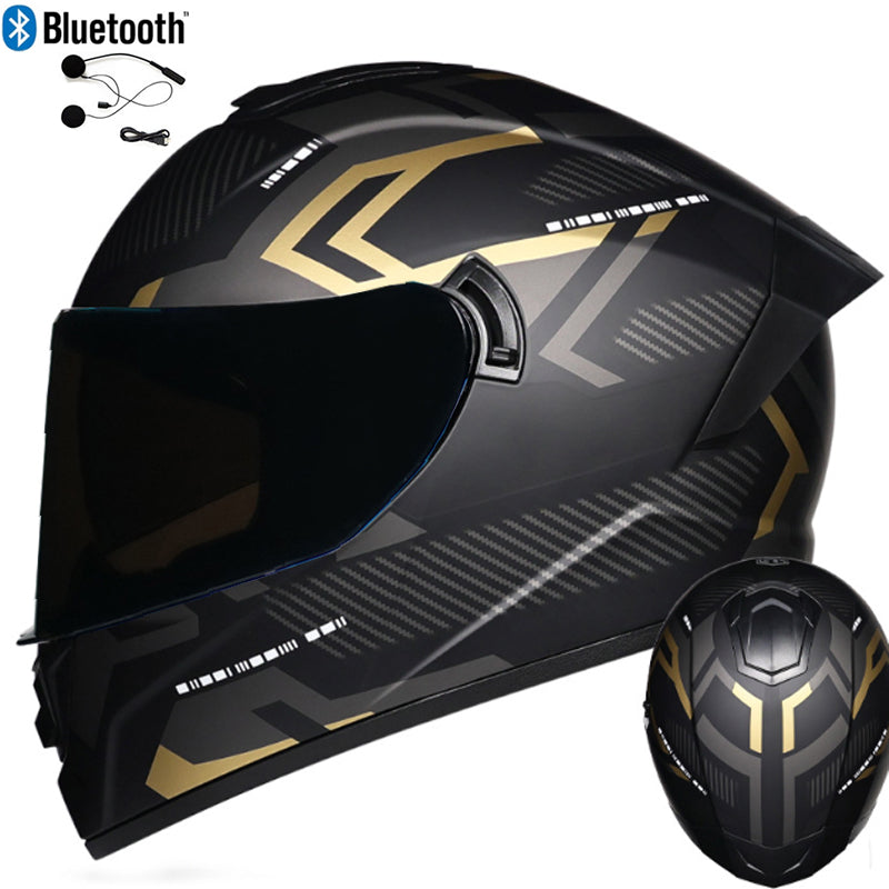 DOT LVS Bluetooth Motorcycle Helmet Dual Len Full Face Off Road Motocross Helmet