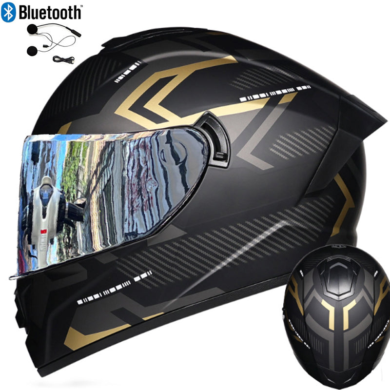 DOT LVS Bluetooth Motorcycle Helmet Dual Len Full Face Off Road Motocross Helmet