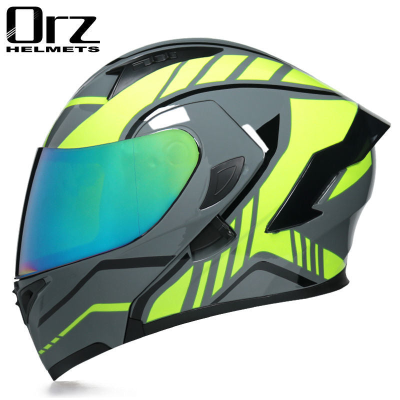 Bluetooth Headset Motorcycle Helmet Full Face Dual Visor Flip Up Helmet Dot
